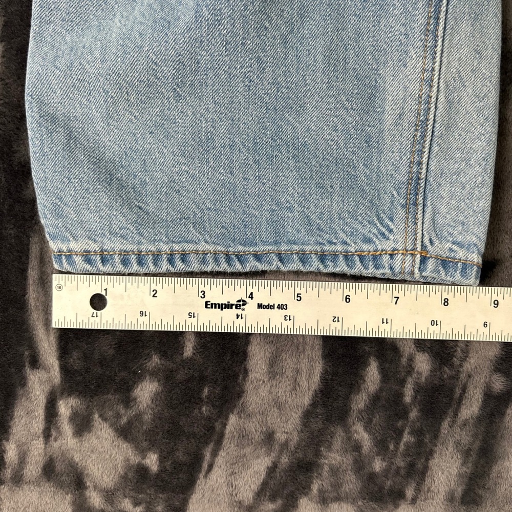 American Eagle Baggy Jeans Womens 14 Light Wash Distressed High Rise Denim - Picture 10 of 11